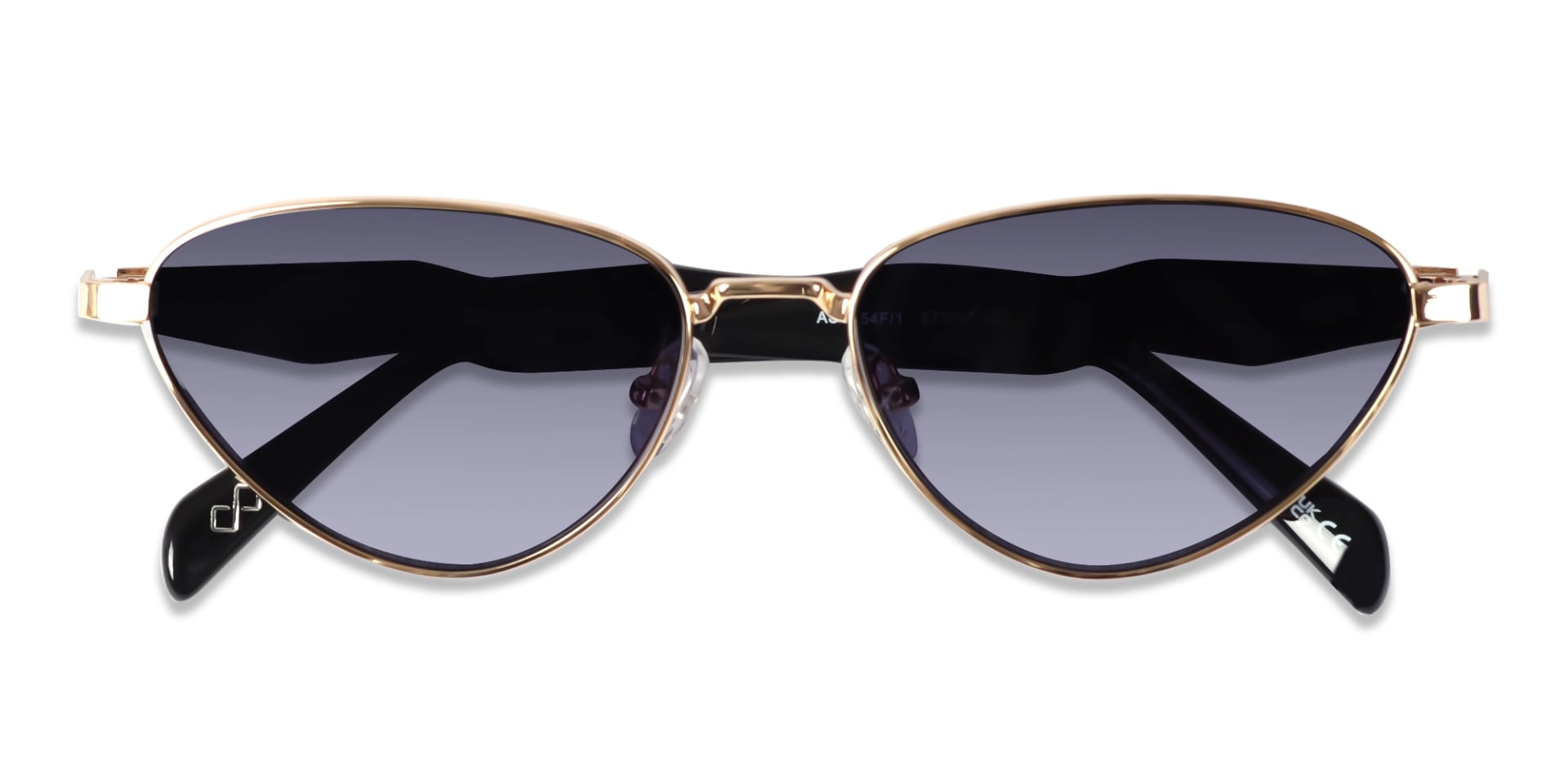 Gold Cat-Eye Sunglasses With Purple Tint-6