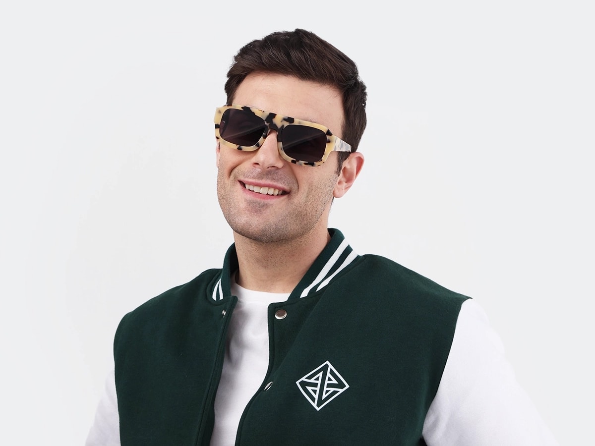 Beige Tortoise Flat Top Pilot Sunglasses 41
