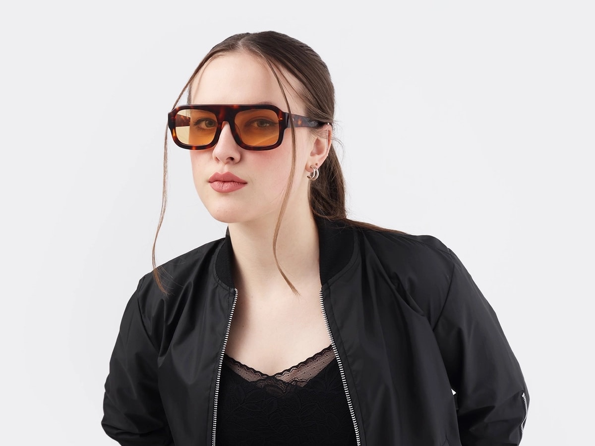 Tortoise Acetate Flat Top Pilot Sunglasses 51