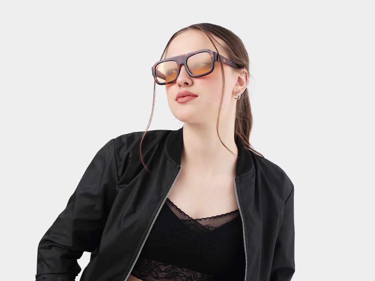 Tortoise Acetate Flat Top Pilot Sunglasses 53