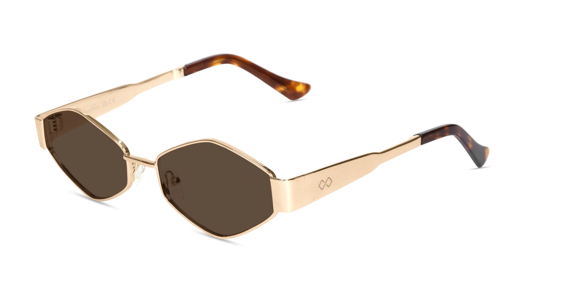 Champagne Gold & Tortoise Geometric Sunglasses-3