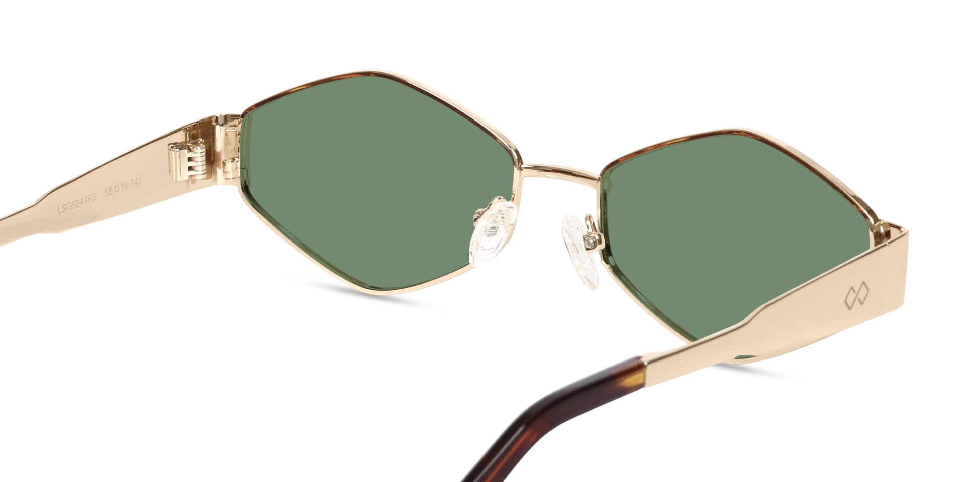 Champagne Gold Metal Full Rim Geometric Sunglasses-5