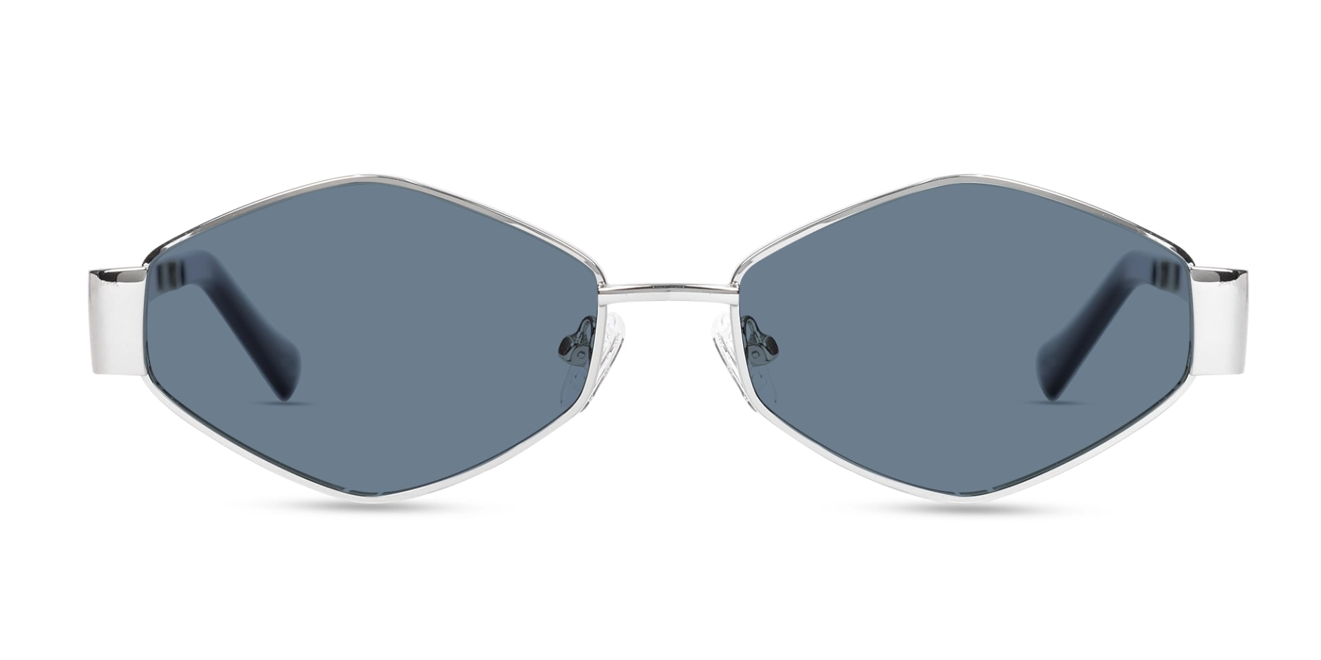 Silver Metal Geometric Full Rim Sunglasses-1