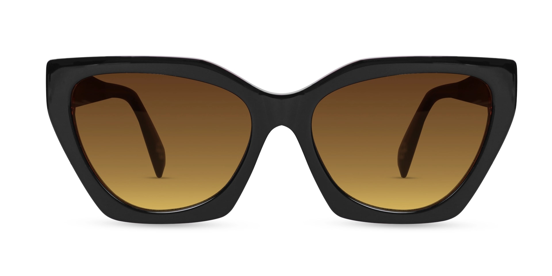 Black & Grey Ombre Cat-Eye Geometric Sunglasses-1