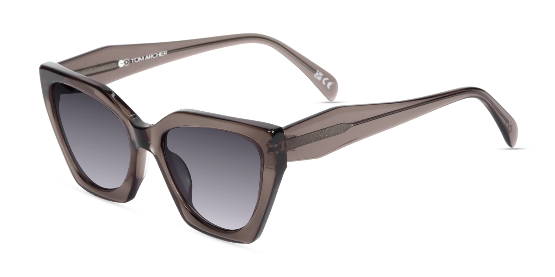 Crystal Mauve Grey Cat-Eye Geometric Sunglasses-3