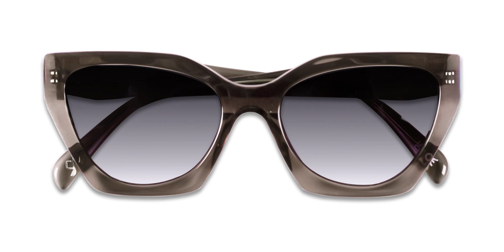 Crystal Mauve Grey Cat-Eye Geometric Sunglasses-6