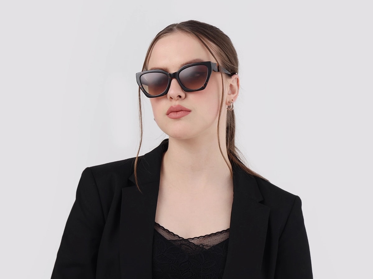 Honey Tortoise Cat-Eye Geometric Sunglasses-51
