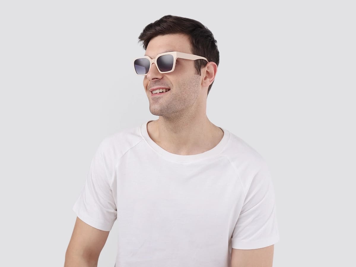 Bisque Acetate Square Full Rim Glasses-43