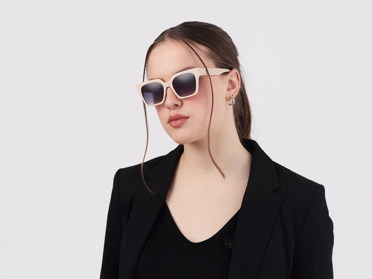 Bisque Acetate Square Full Rim Glasses-52