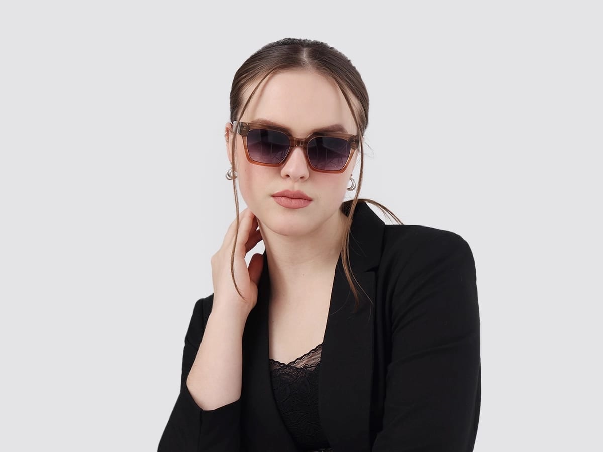 Crystal Nude Ombre Square Sunglasses-51