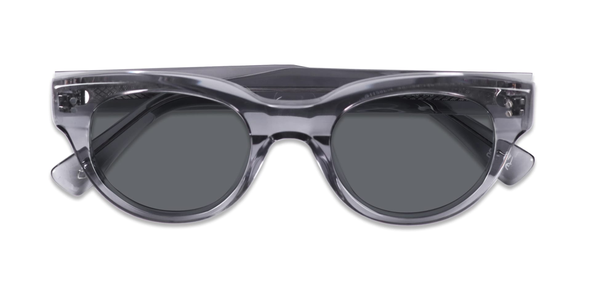 Crystal Blueish Grey Cat-Eye Oval Sunglasses-6
