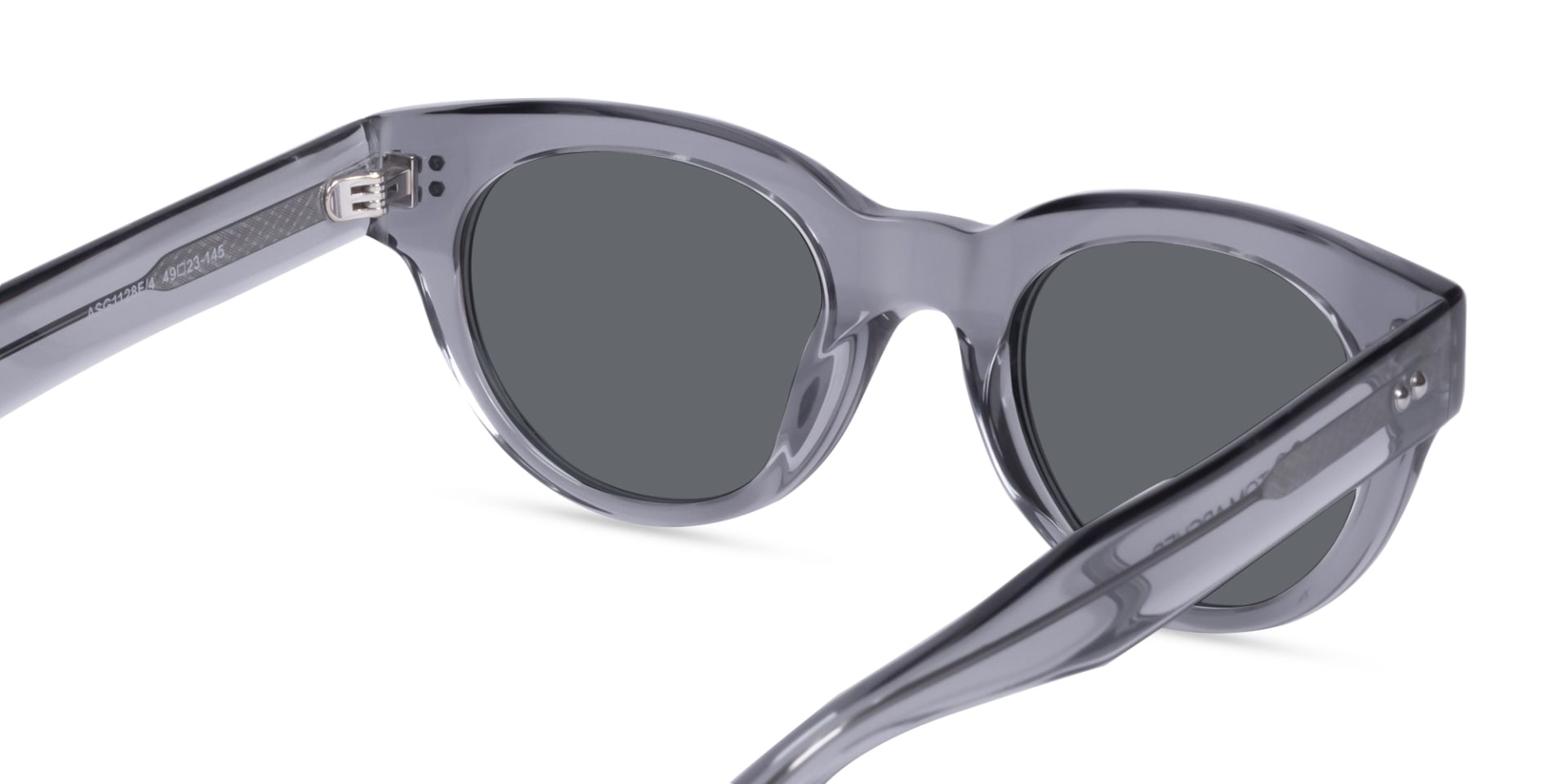 Crystal Blueish Grey Cat-Eye Oval Sunglasses-5