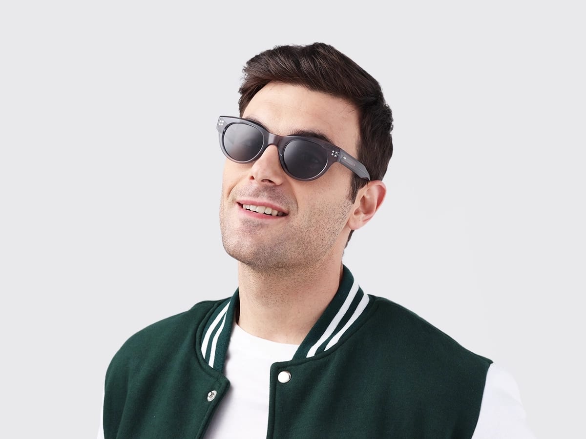 Crystal Blueish Grey Cat-Eye Oval Sunglasses 42