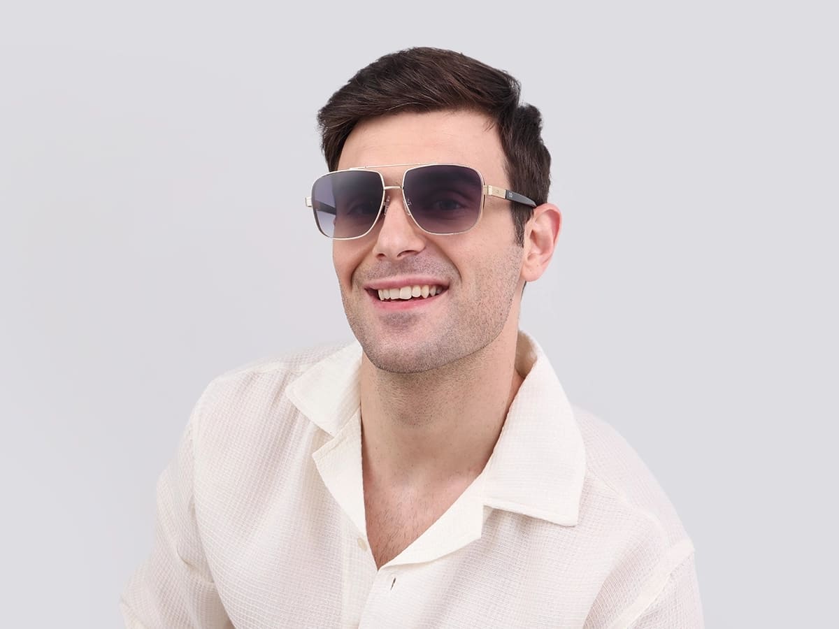 Gold Pilot Double Bridge Sunglasses-41