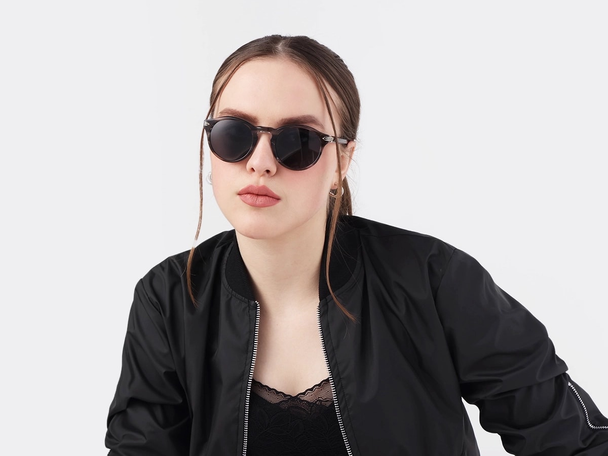 Crystal Smoke Marble Keyhole Sunglasses 51