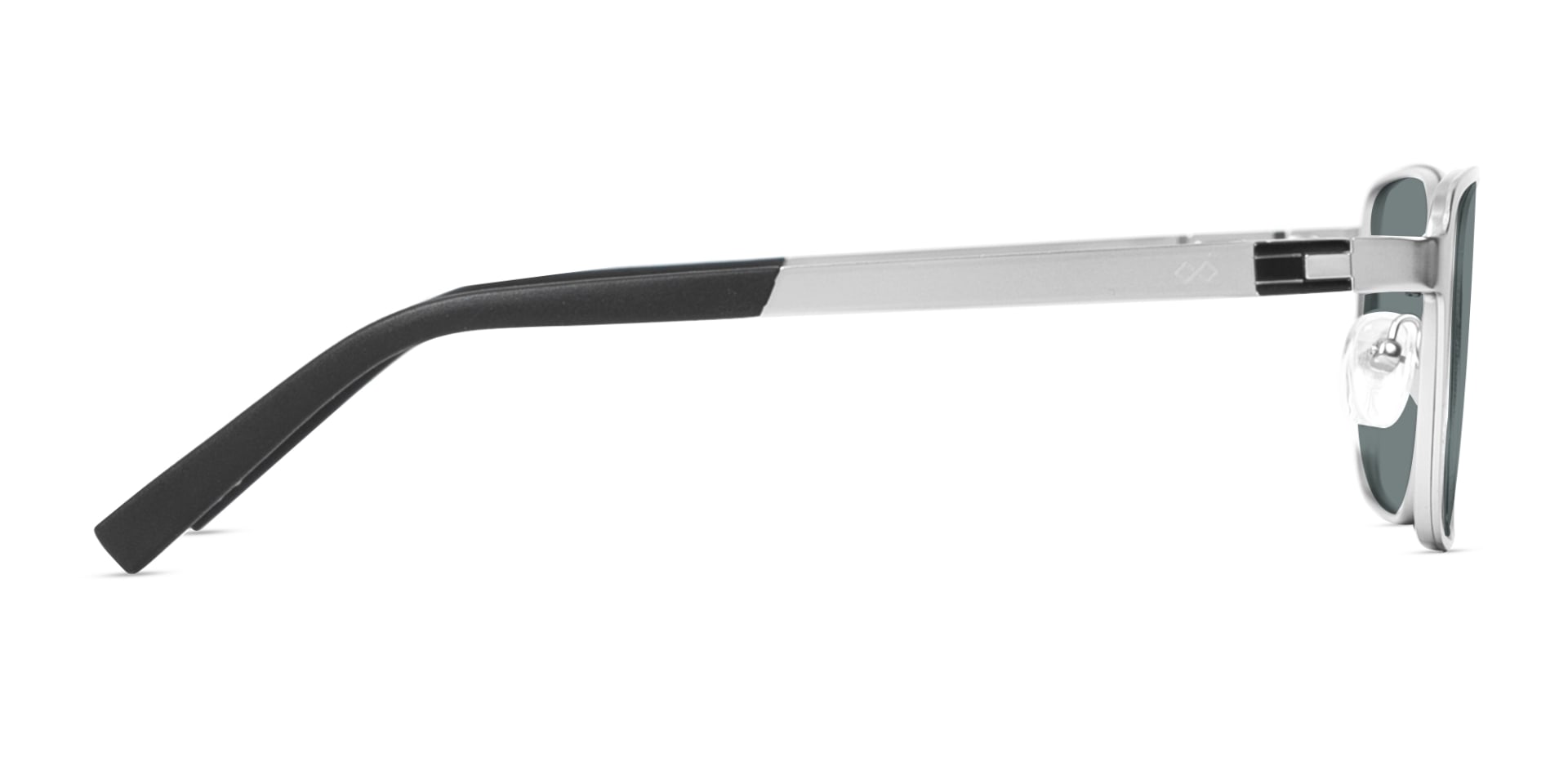 Matte Silver Metal Full-Rim Sunglasses With Nose Pads  4