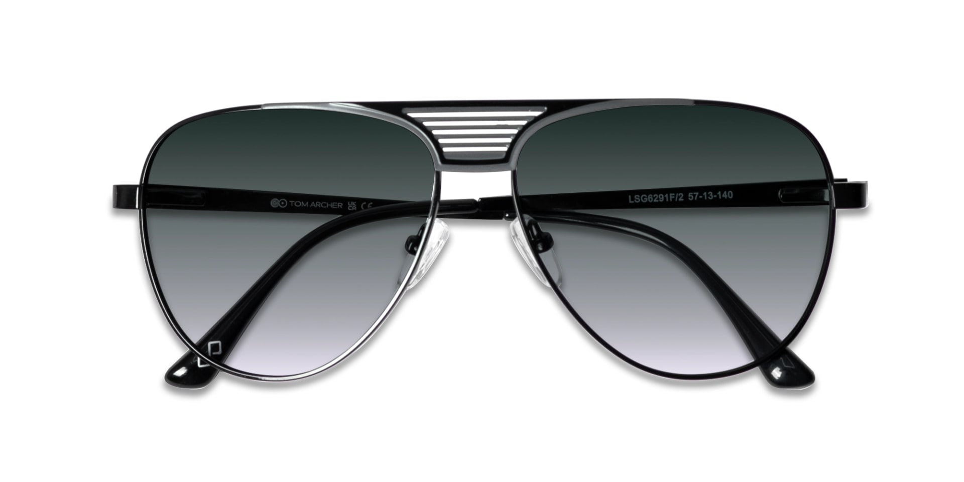 Black Metal Pilot Sunglasses With Nose Pad 6