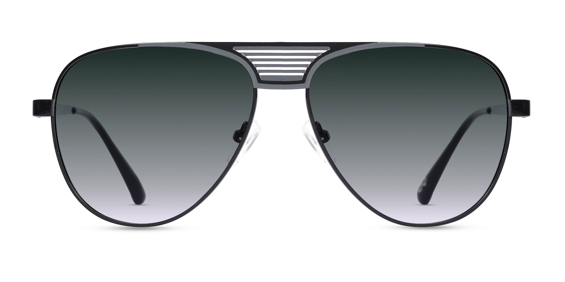 Black Metal Pilot Sunglasses With Nose Pad 1