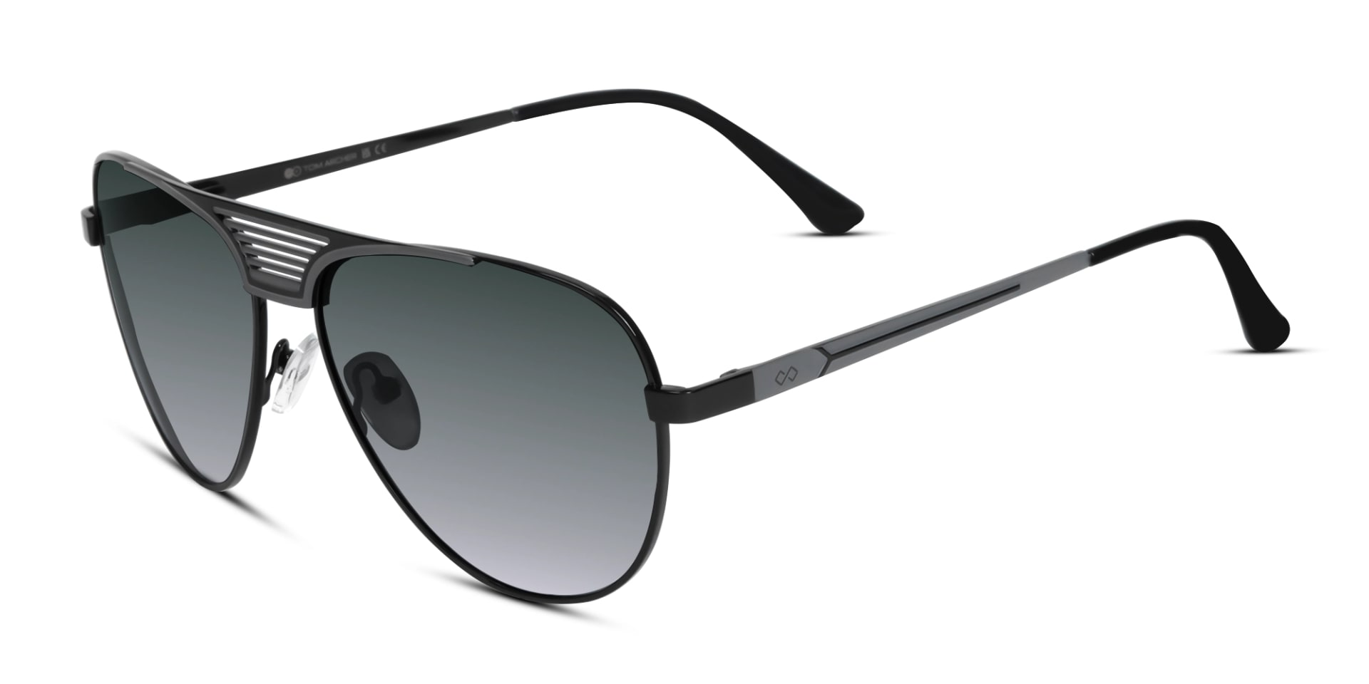 Black Metal Pilot Sunglasses With Nose Pad 3