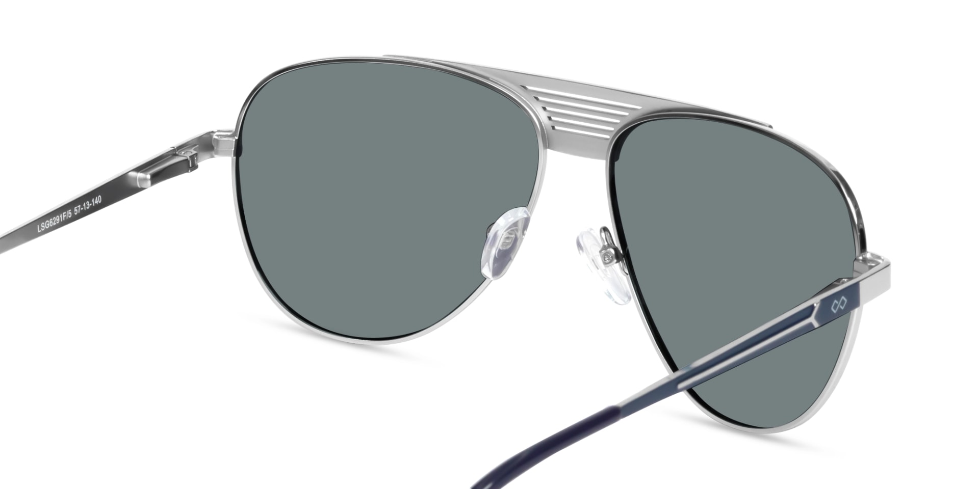Silver Metal Double Bridge Full Rim Sunglasses 5