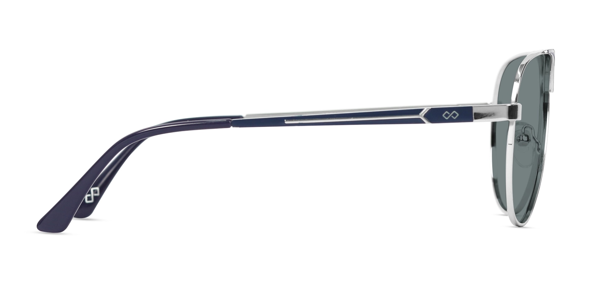 Silver Metal Double Bridge Full Rim Sunglasses 4