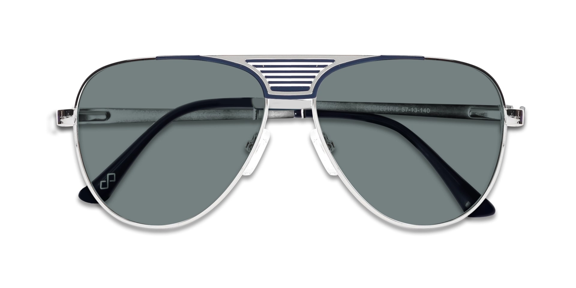 Silver Metal Double Bridge Full Rim Sunglasses 6