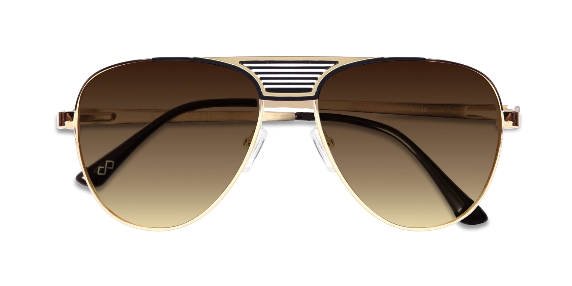 Gold Double Bridge Metal Full Rim Sunglasses 6