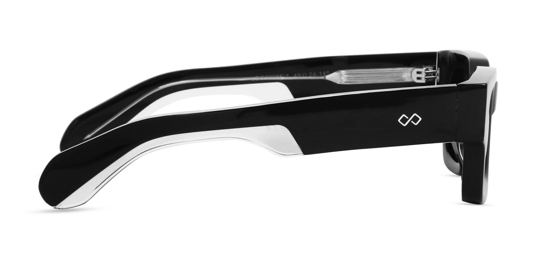 Black Rectangle Acetate Full Rim Sunglasses-4