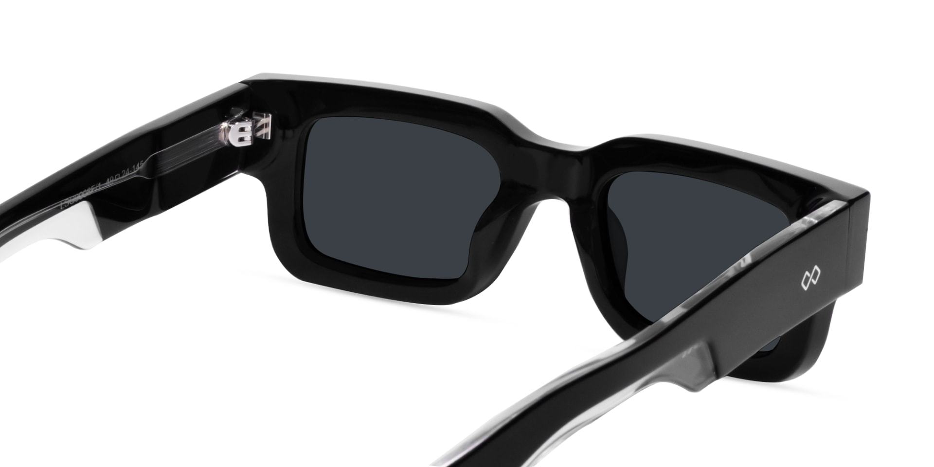 Black Rectangle Acetate Full Rim Sunglasses-5