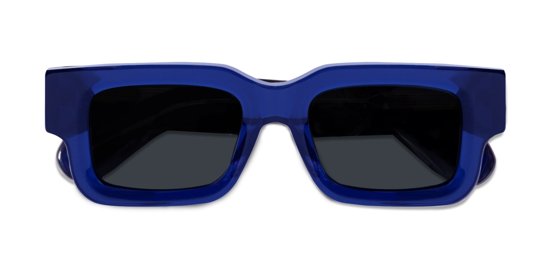 Thick Crystal Blue Rectangle Sunglasses-6