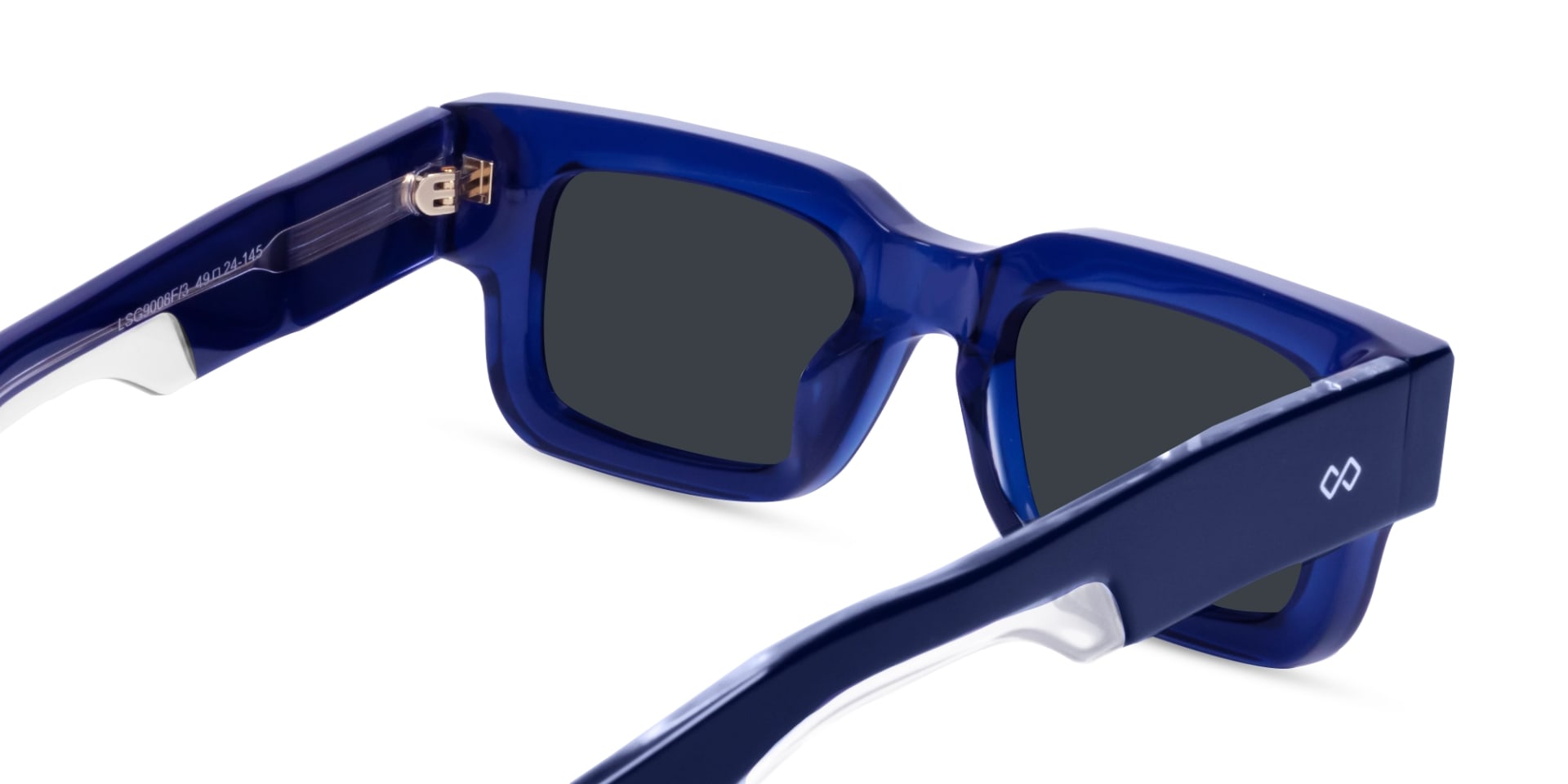 Thick Crystal Blue Rectangle Sunglasses-5