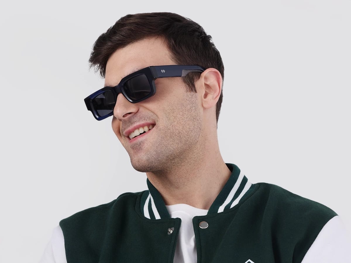Thick Crystal Blue Rectangle Sunglasses-41