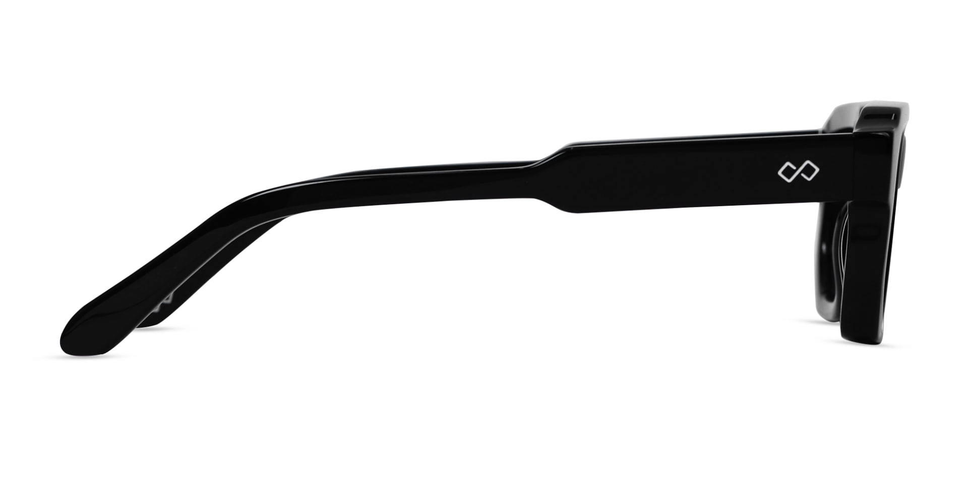 Black Rectangle Acetate Full Rim Sunglasses-4