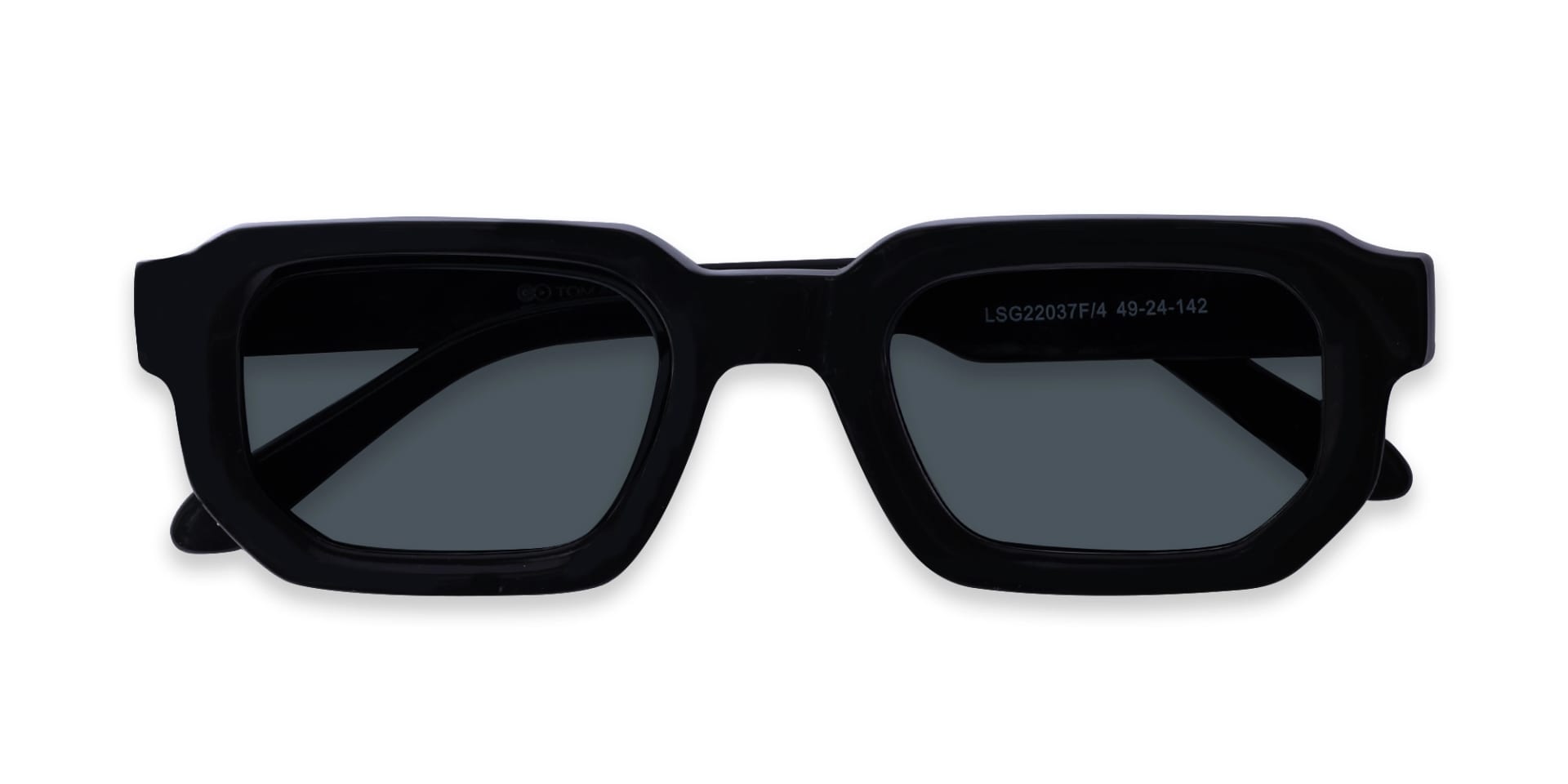 Black Rectangle Acetate Full Rim Sunglasses-6