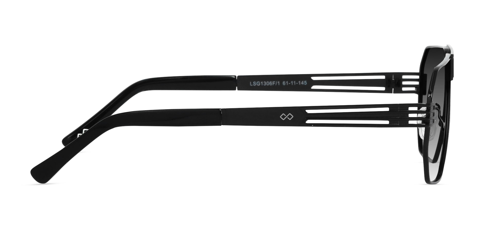 Black Metal Double Bridge Sunglasses-4