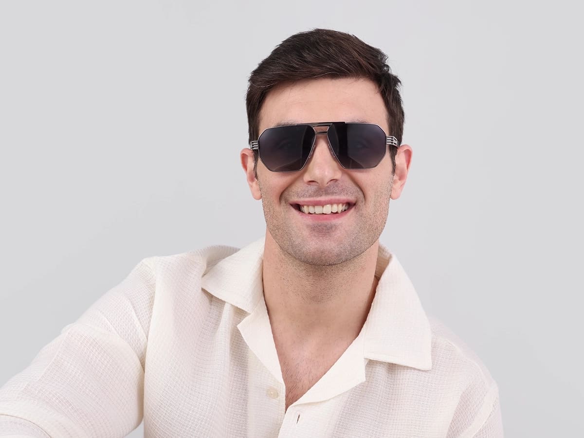 Gunmetal Double Bridge Sunglasses-41