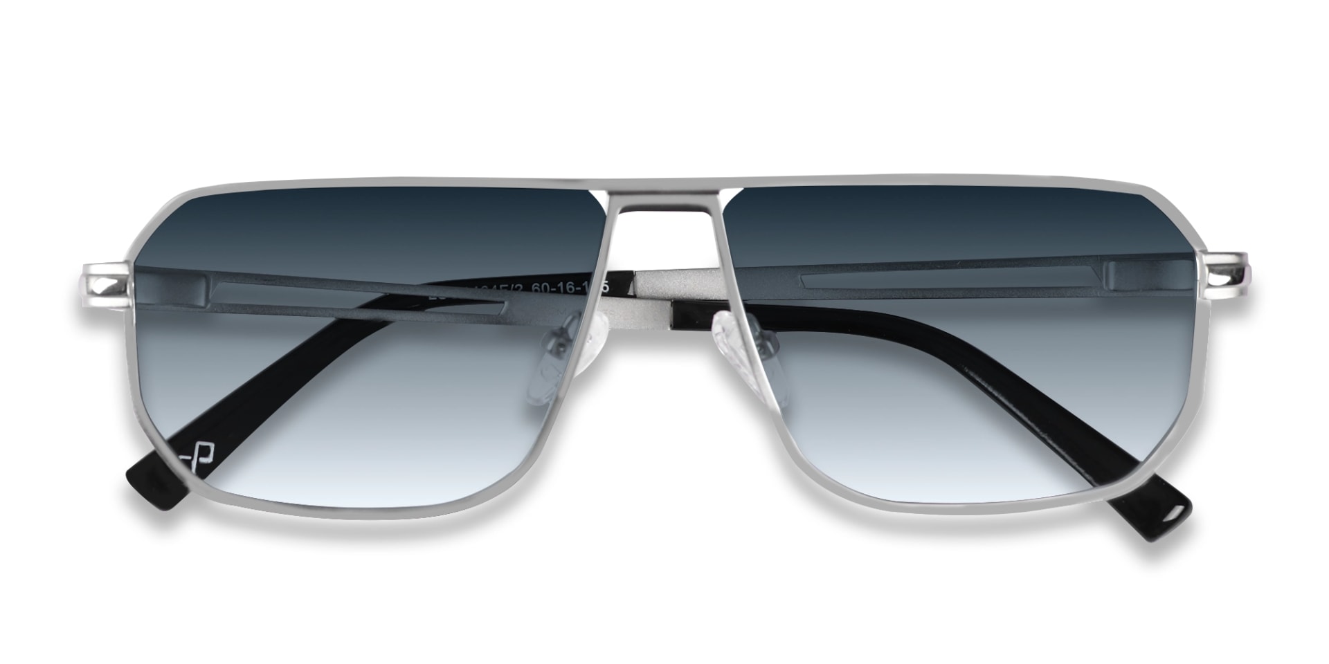 Matte Silver Pilot Flat Top Sunglasses-6