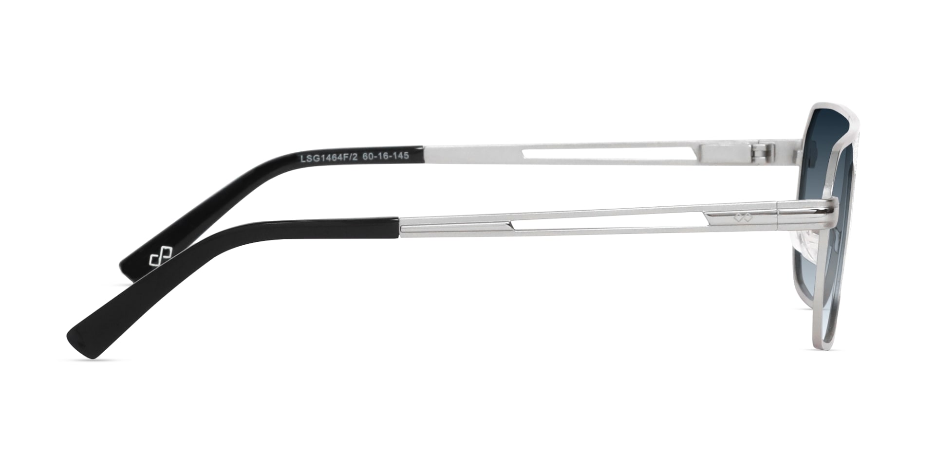 Matte Silver Pilot Flat Top Sunglasses-4