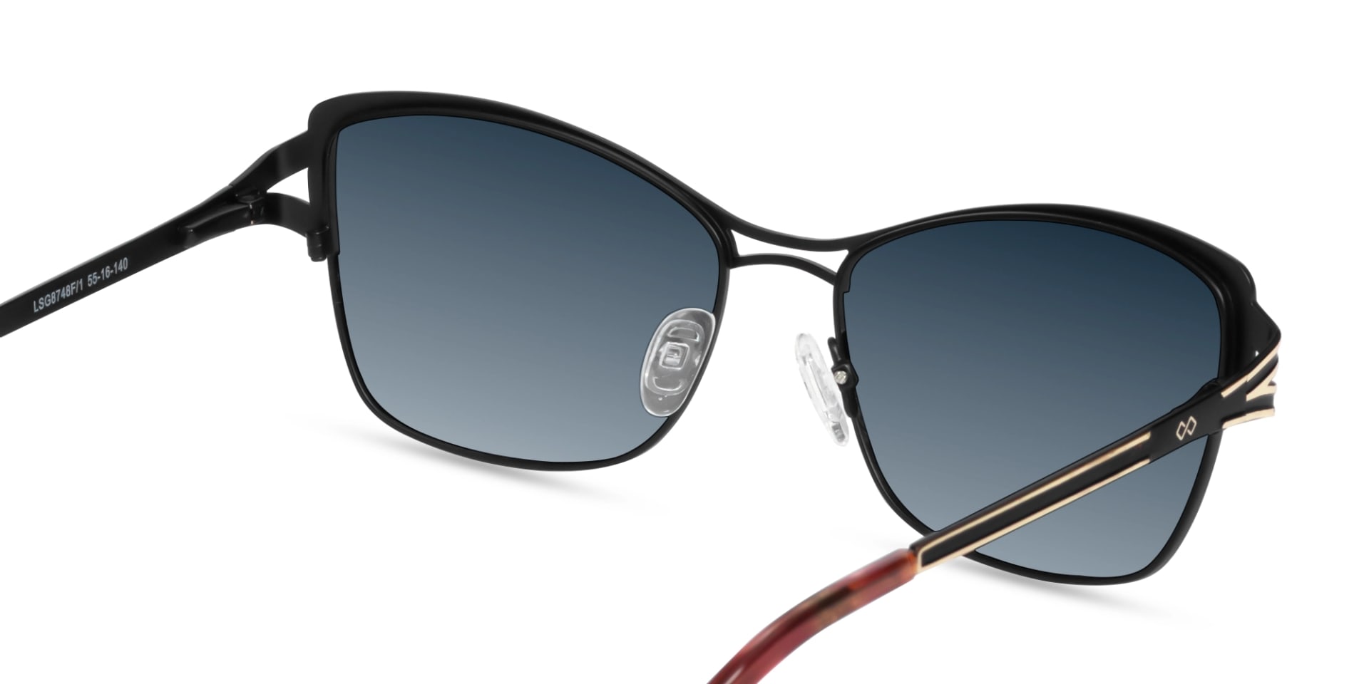 Champagne Gold & Black Butterfly Sunglasses-5