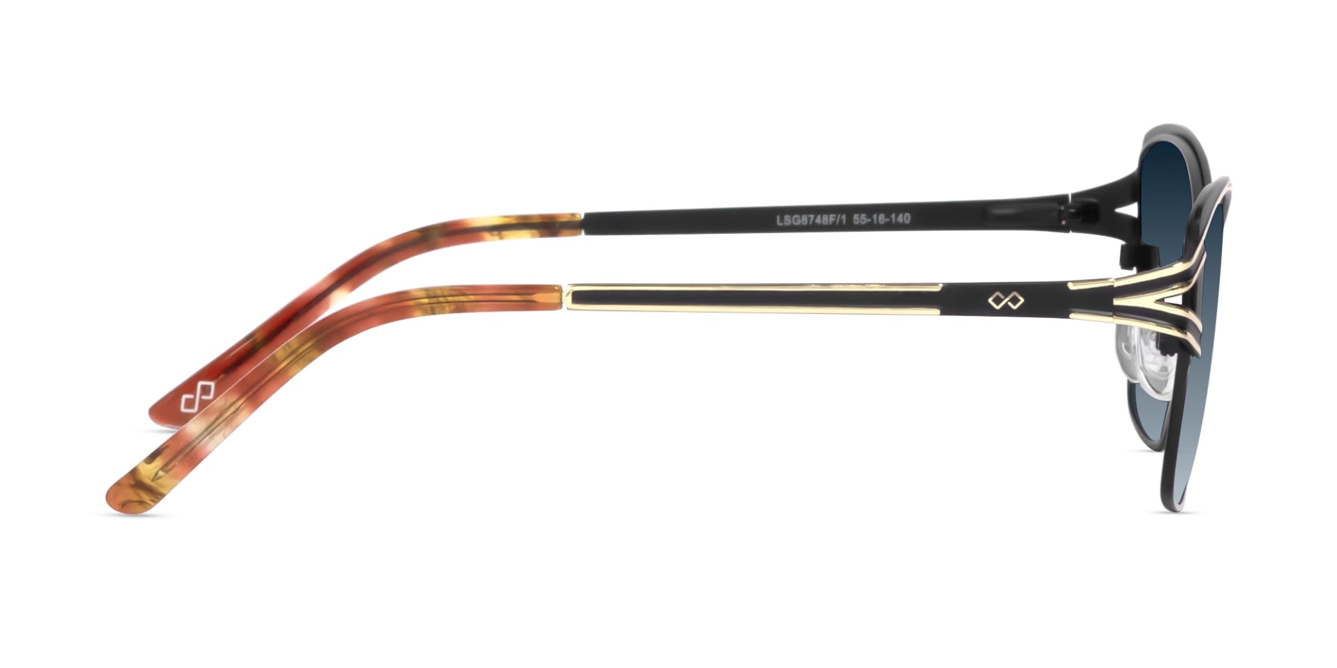 Champagne Gold & Black Butterfly Sunglasses-4