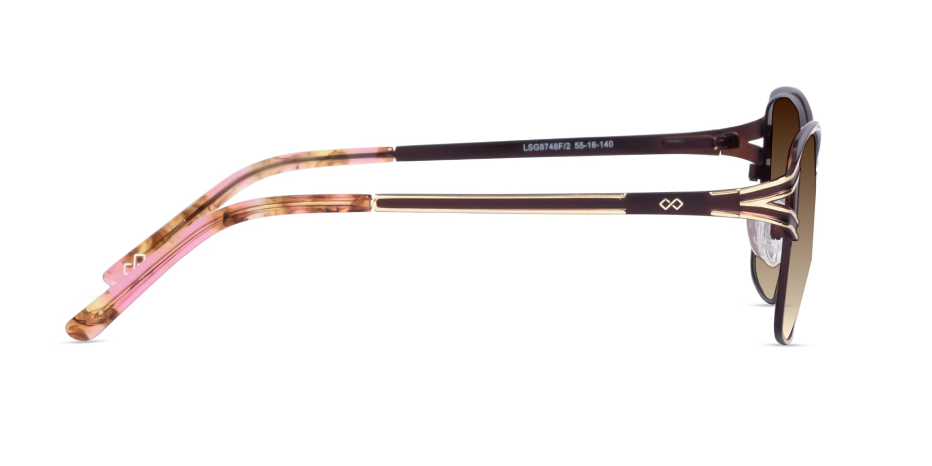 Champagne Gold & Brown Butterfly Sunglasses | Specscart-4