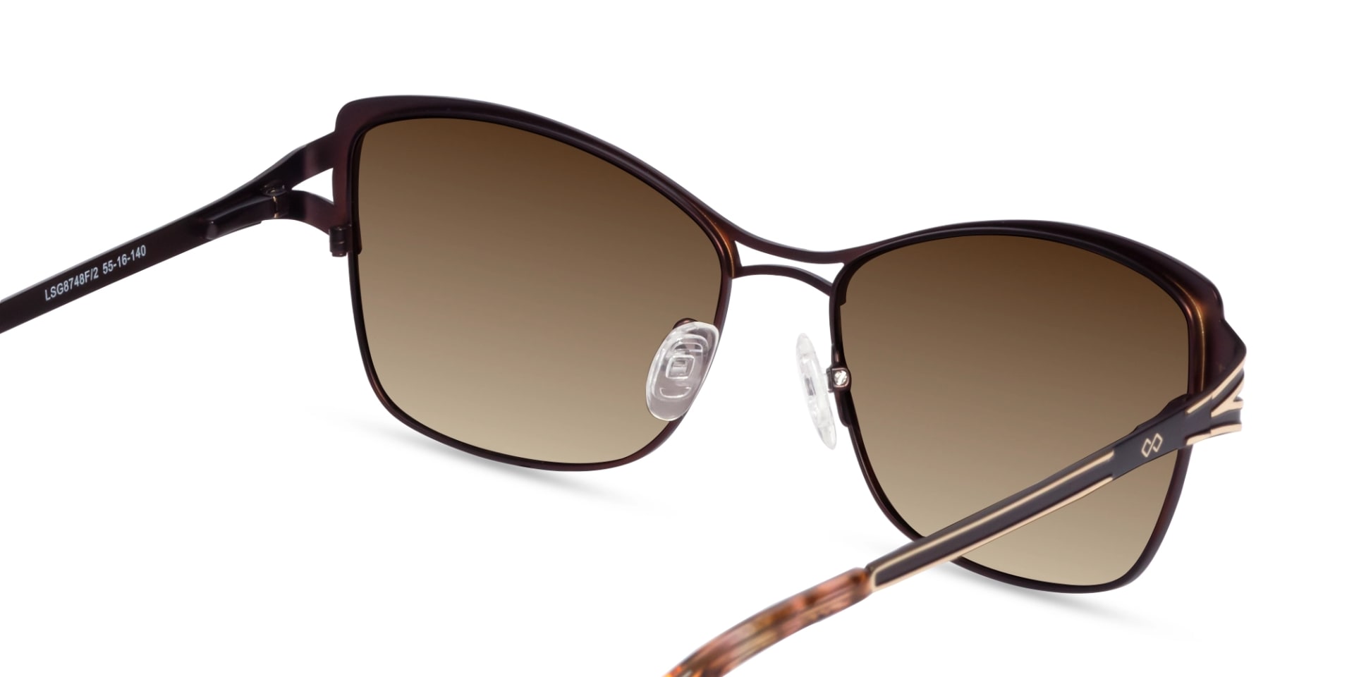 Champagne Gold & Brown Butterfly Sunglasses | Specscart-5