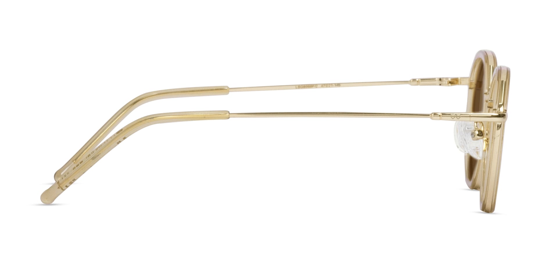 Crystal Champagne Gold Round Sunglasses | Specscart-4