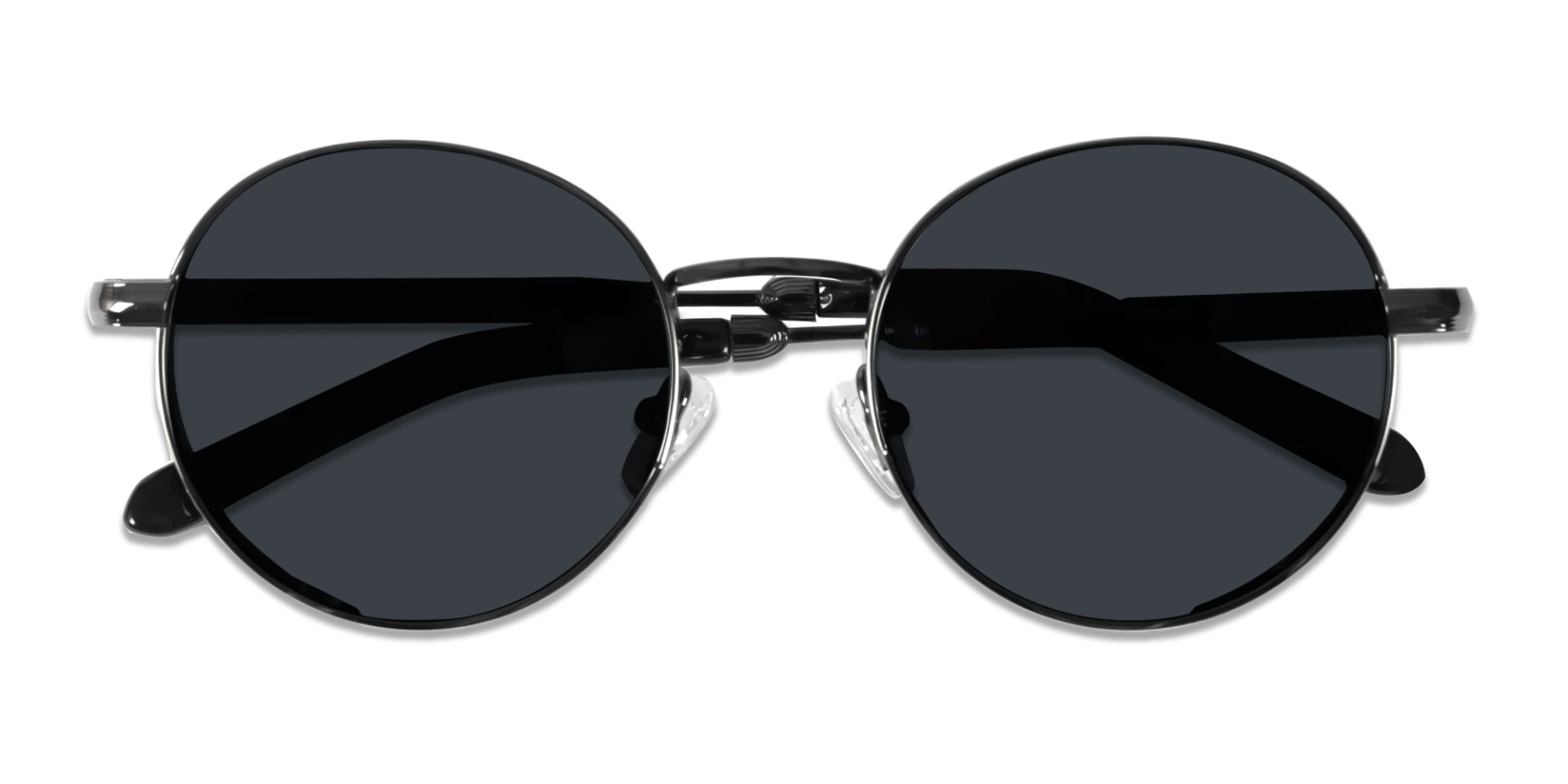 Gunmetal Full Rim Round Sunglasses | Specscart-6