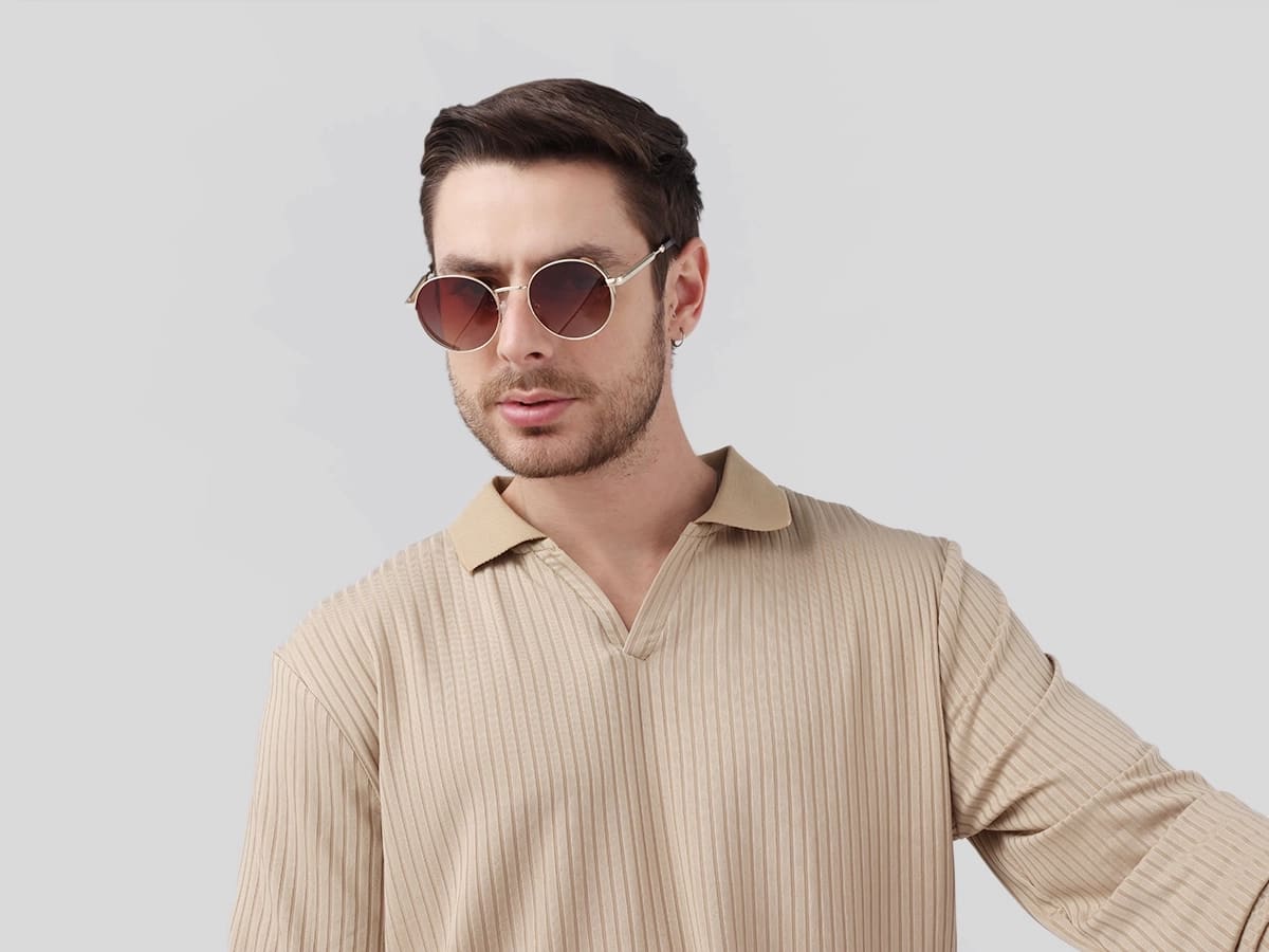 Tortoise Metal Round Sunglasses | Specscart-41