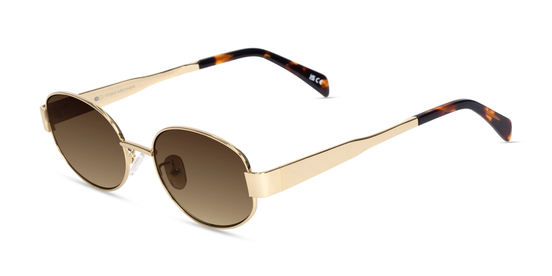 Gold Metal Sunglasses With Nose Pad-3