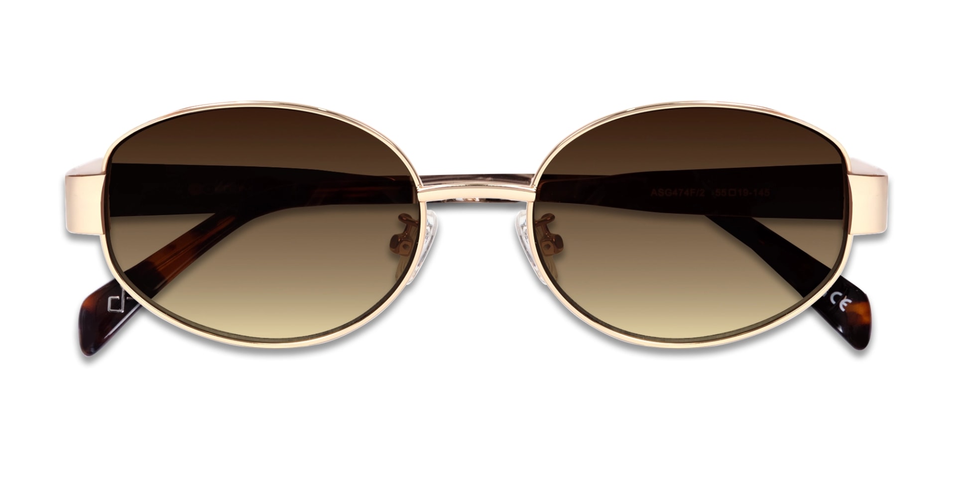 Gold Metal Sunglasses With Nose Pad-6
