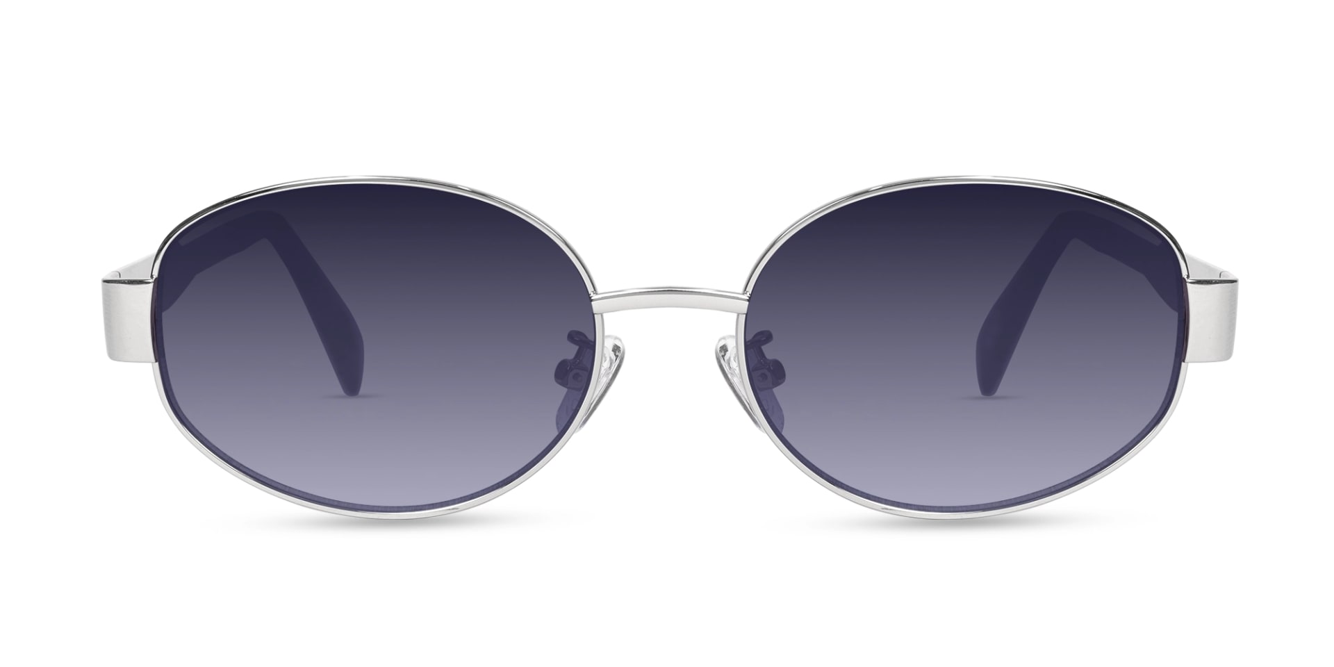 Silver Oval Sunglasses With Nose pad-1