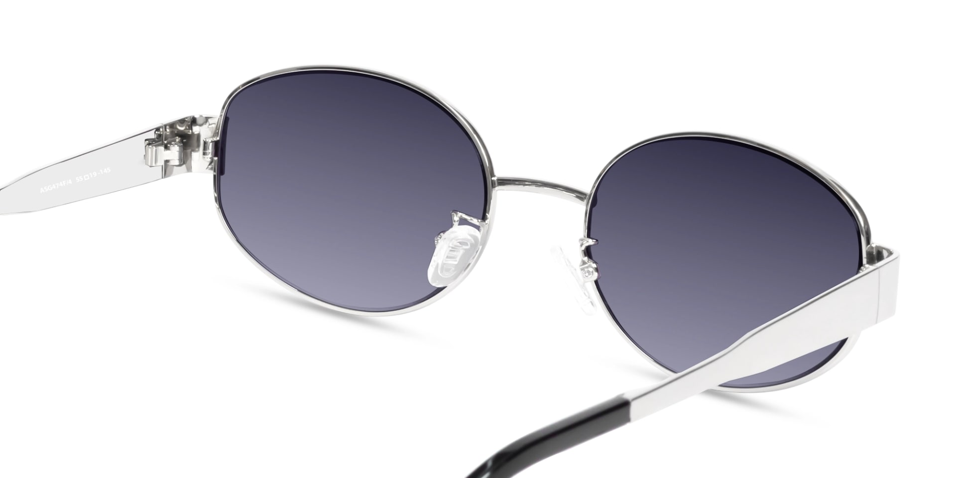 Silver Oval Sunglasses With Nose pad-5