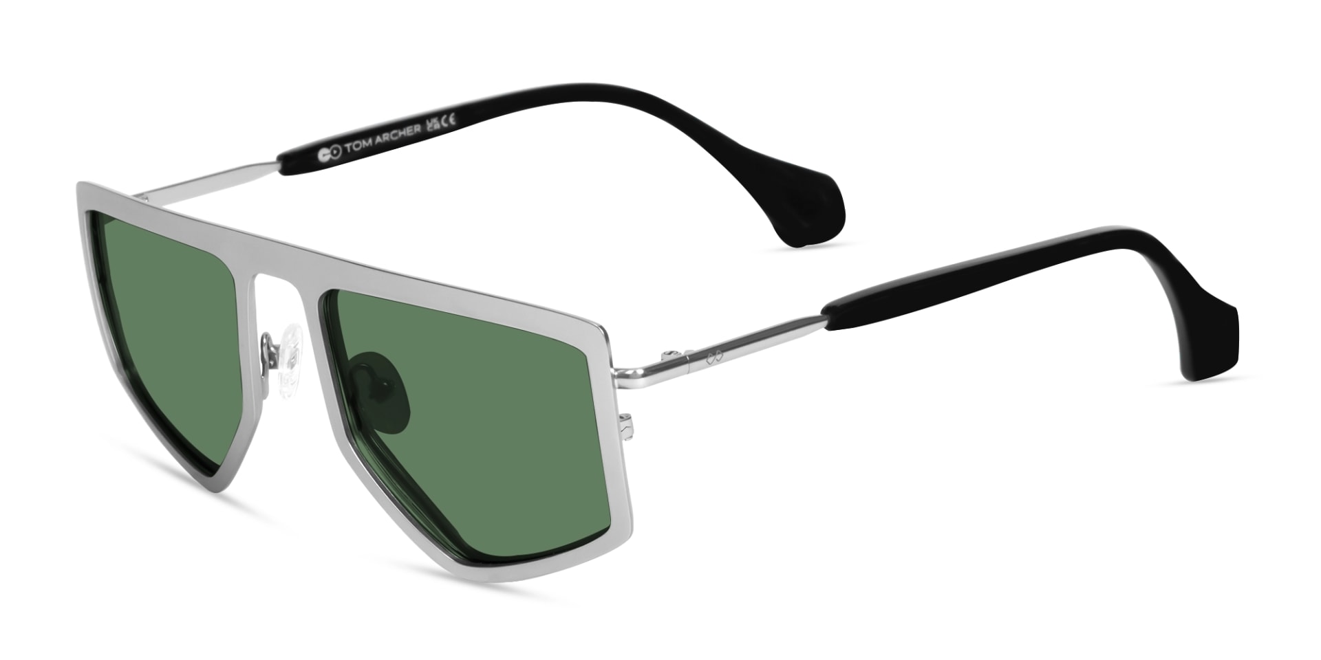 Matte Platinum Silver Metal Sunglasses-3
